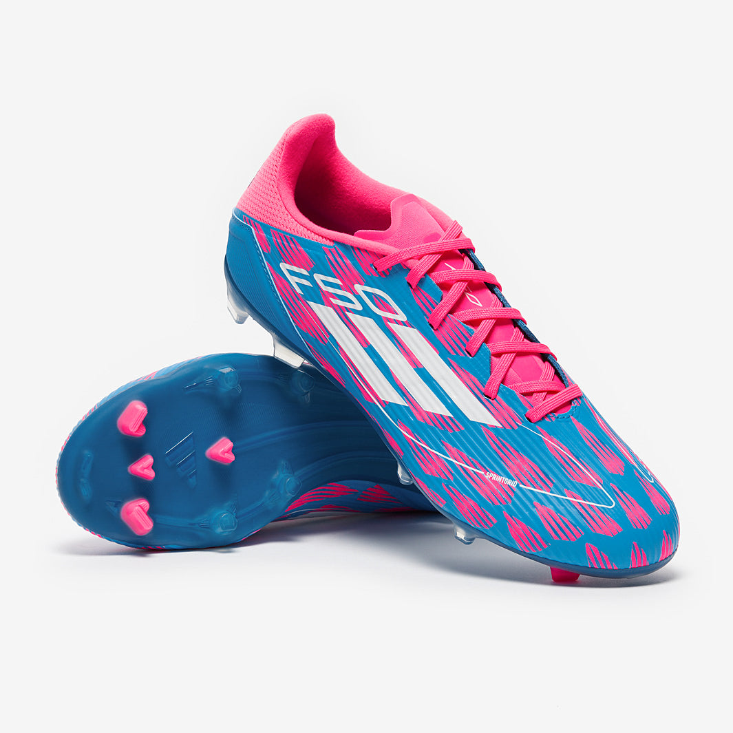 adidas F50 サッカーシューズ ピンク/ブルー adidas F50 League FG/MG - Solar Azul/Ftwr Blanco/Solar Rosa