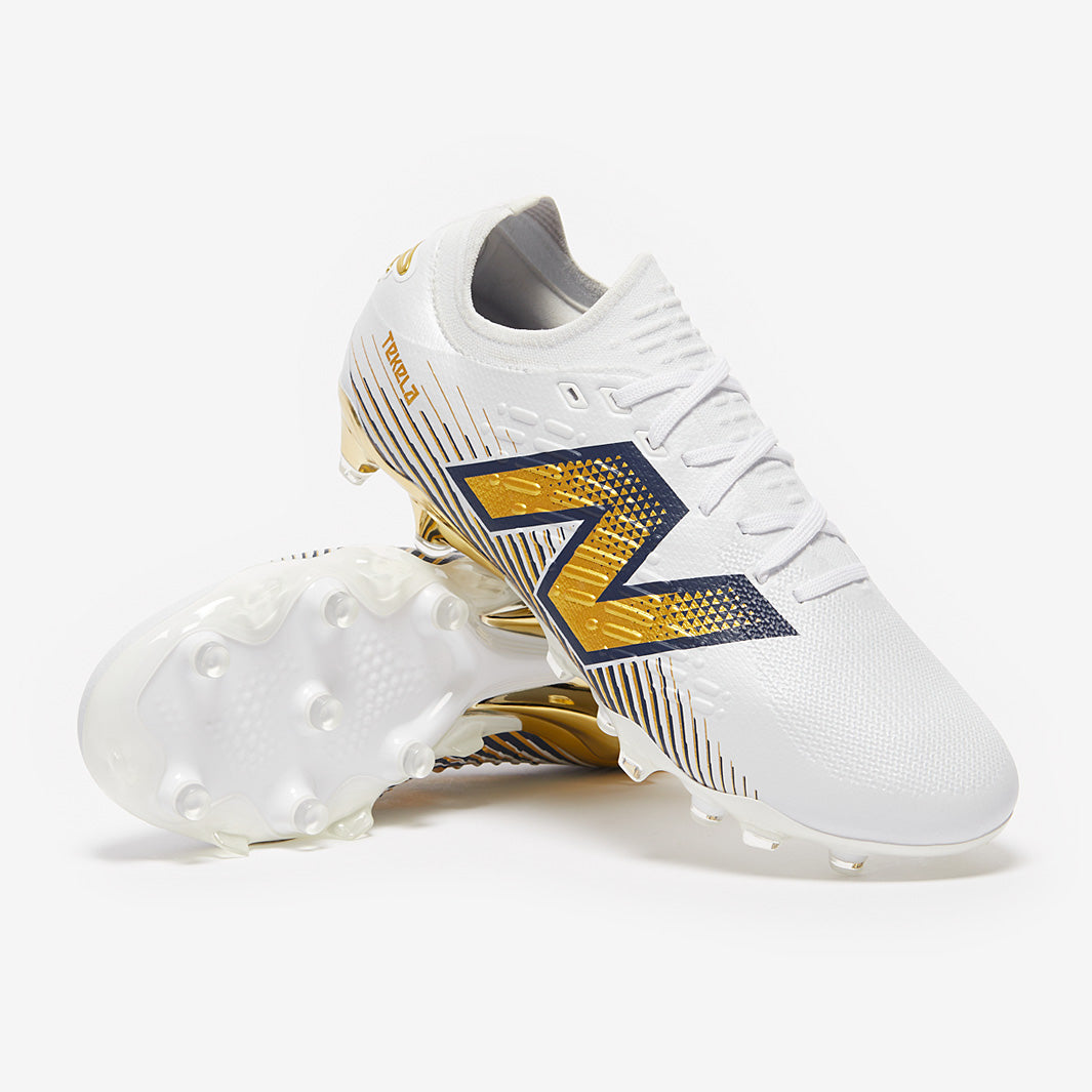 シューズ New Balance Tekela Pro FG V4+ Endrick New Balance Tekela V4+ Pro x Endrick FG Low - Blanco/Dorado