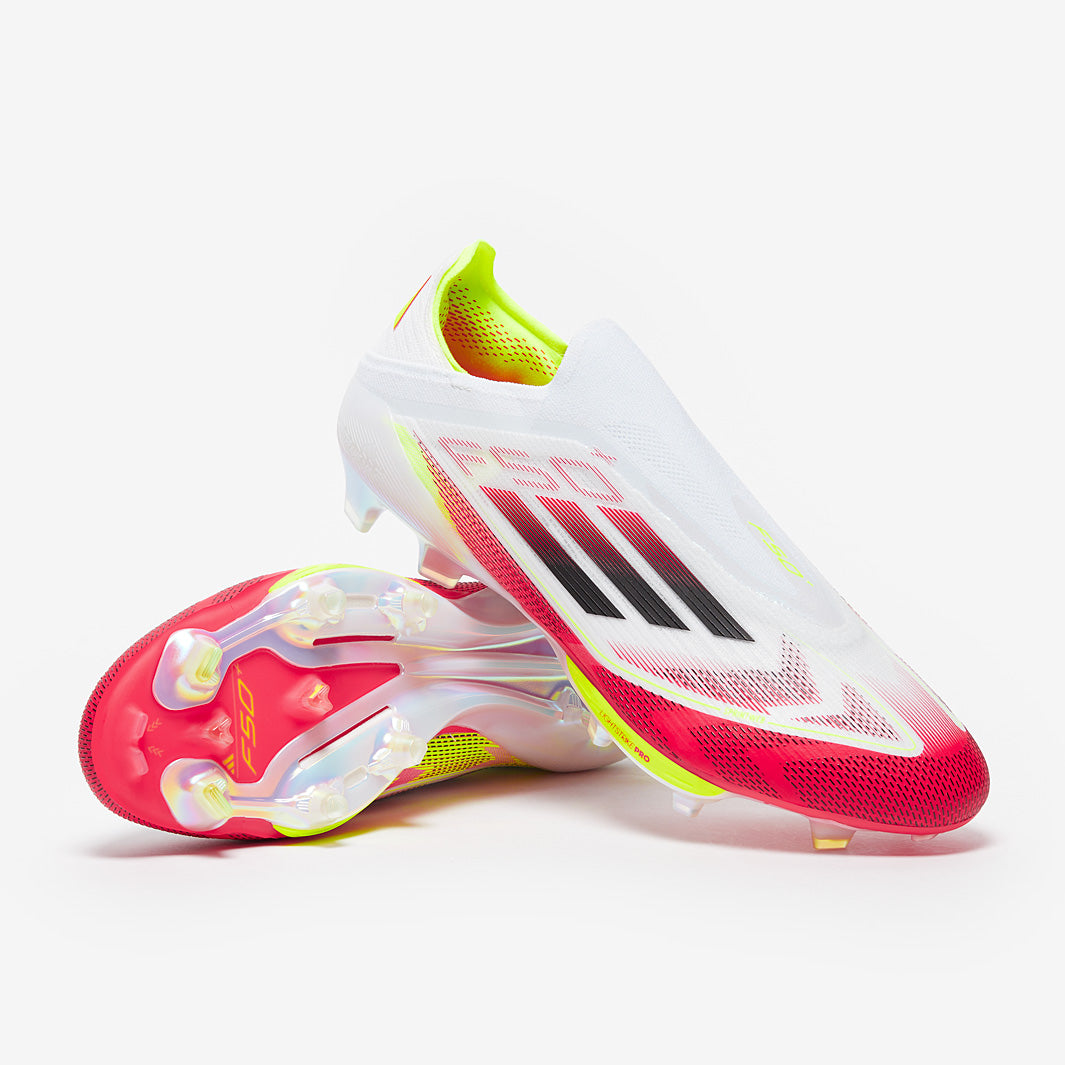 adidas F50+ FG - Blanco/Negro/Amarillo Solar - Botas para hombre