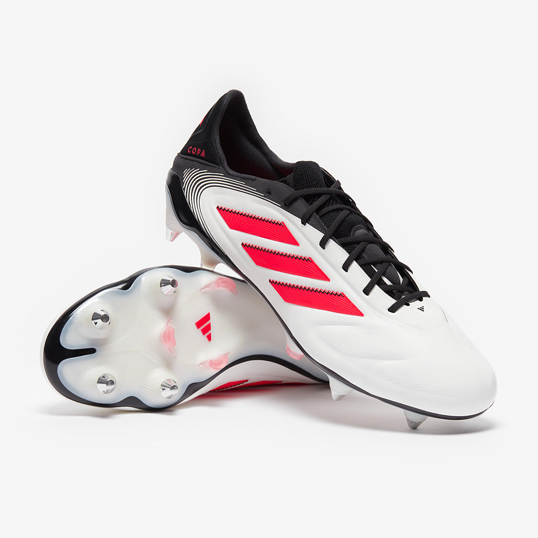 adidas Copa Pure III Elite Leather SG - Blanco/Rojo Lúcido/Negro