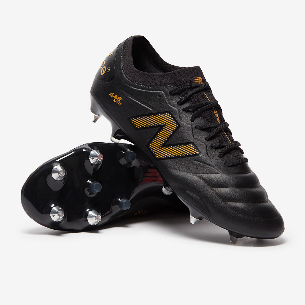 New Balance 442 SGソール New Balance 442 V2 Elite SG - Negro/Dorado metalizado - Botas para