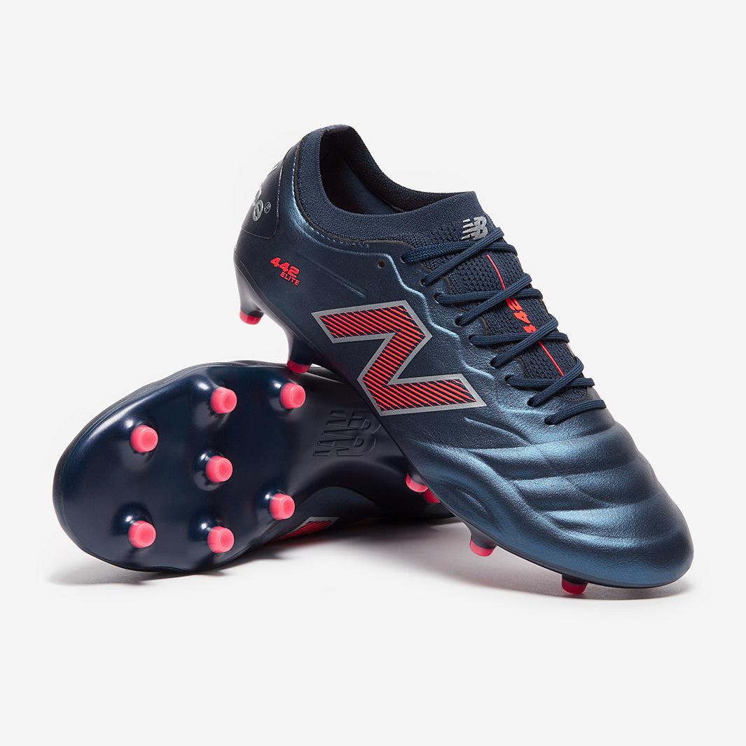 New Balance 442 Elite FG - Azul Marino/Naranja - Botas para hombre
