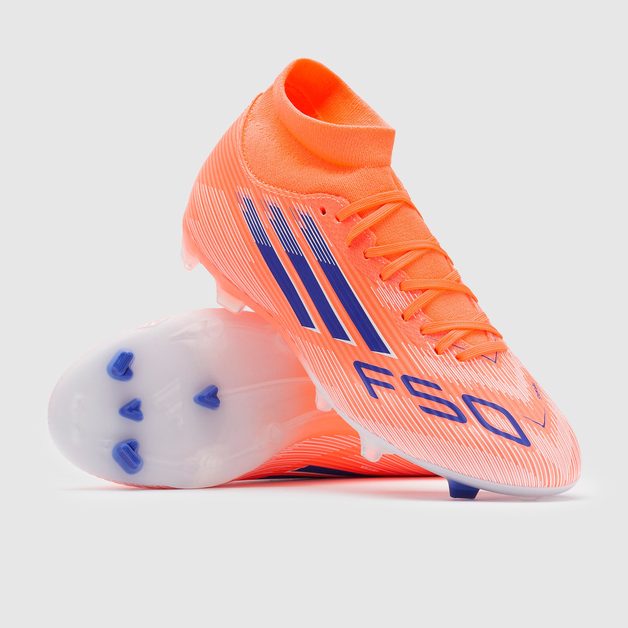 adidas F50 League Mid FG/MG - Beam Naranja/Azul Lúcido/Ftwr Blanco