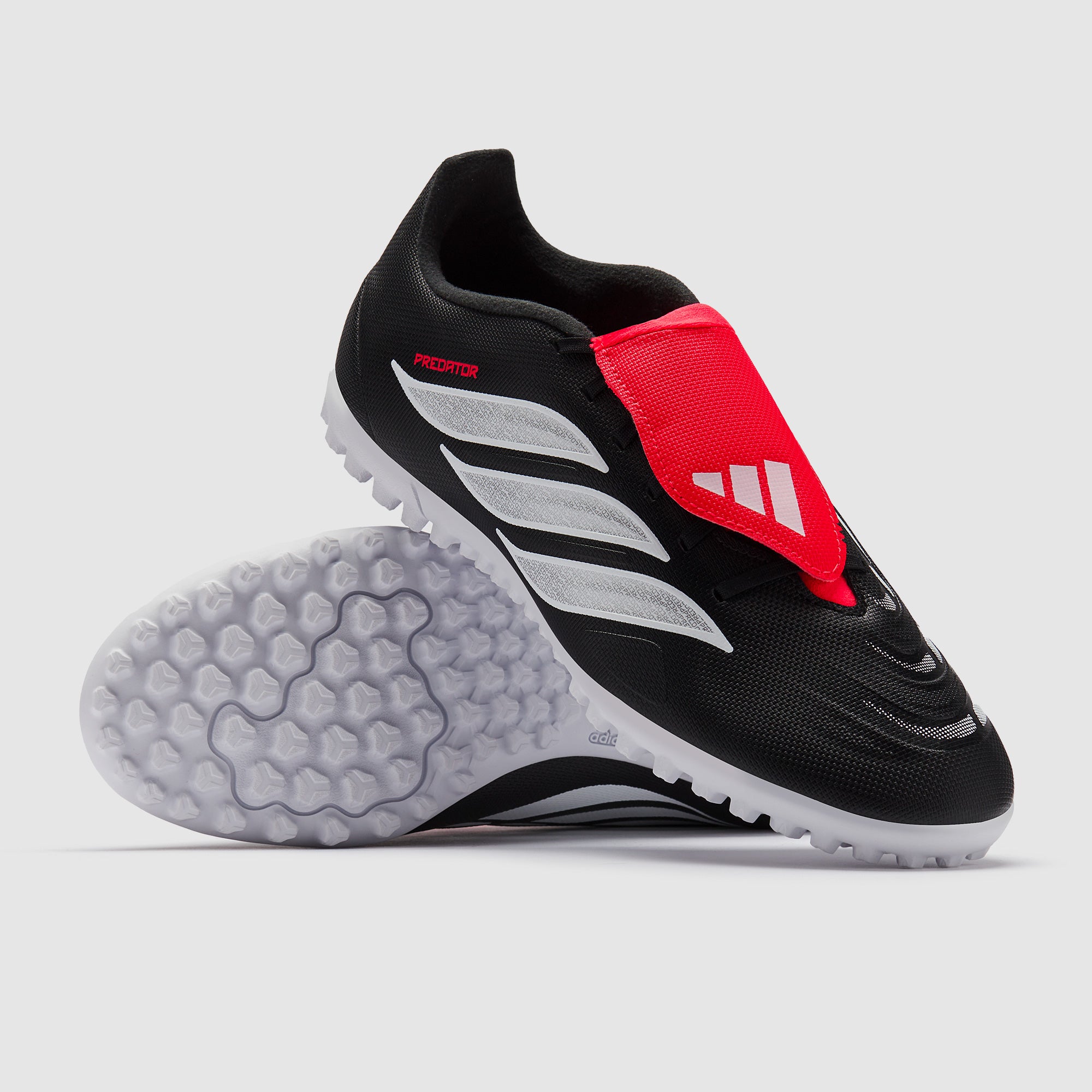 adidas Predator Club Tongue TF - Negro/Ftwr Blanco/Rojo Lúcido