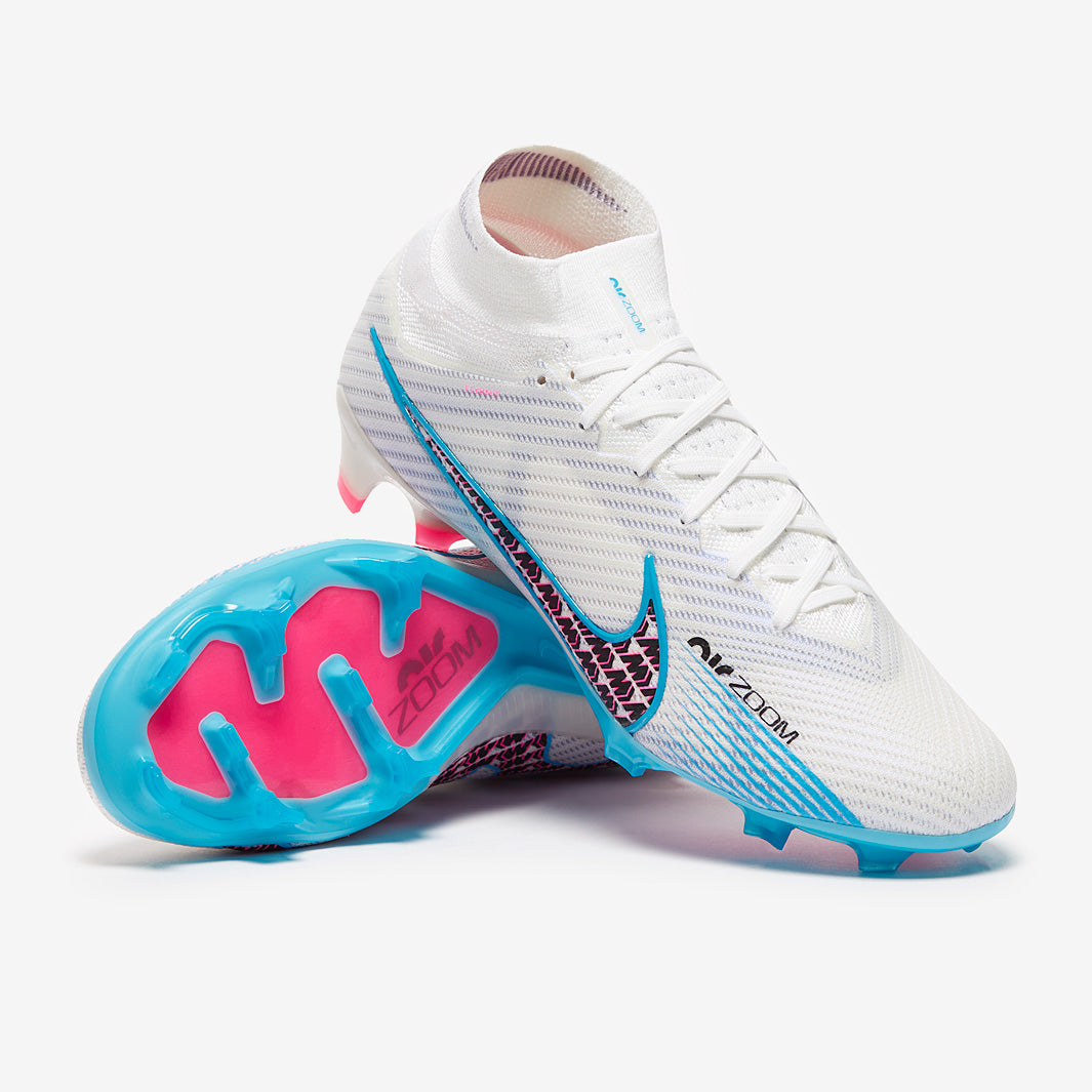Nike Air Zoom Mercurial Superfly IX Elite FG - White/Baltic Blue