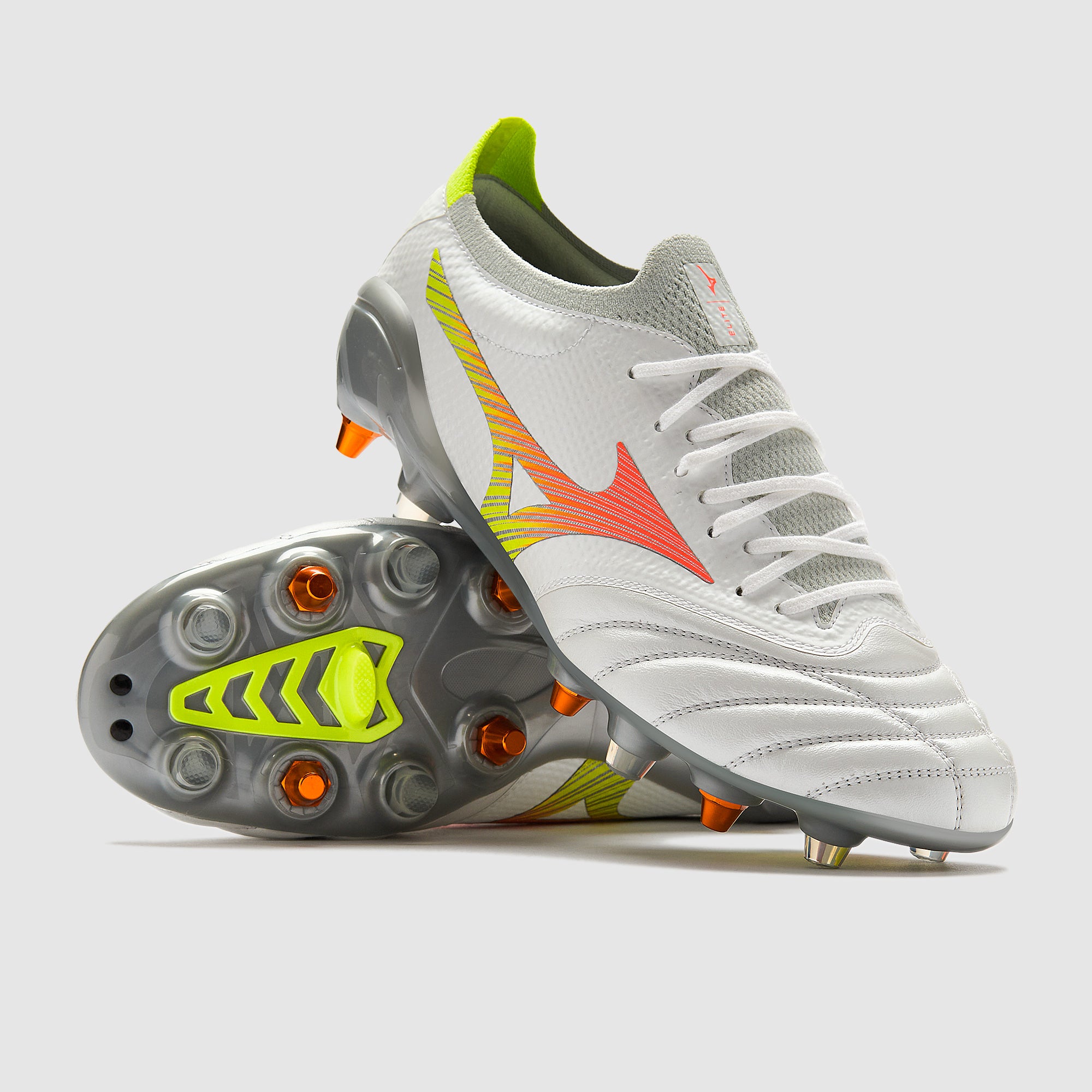 Mizuno Morelia Neo V Beta Elite Mix SG - Blanco/Naranja Lava