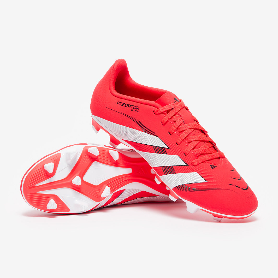 adidas Predator Club FG/MG - Rojo Lúcido/Blanco/Negro - Botas para