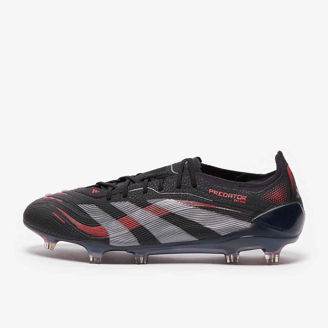 adidas Predator Elite FG - Negro/Gris Four/Rojo Lúcido - Botas