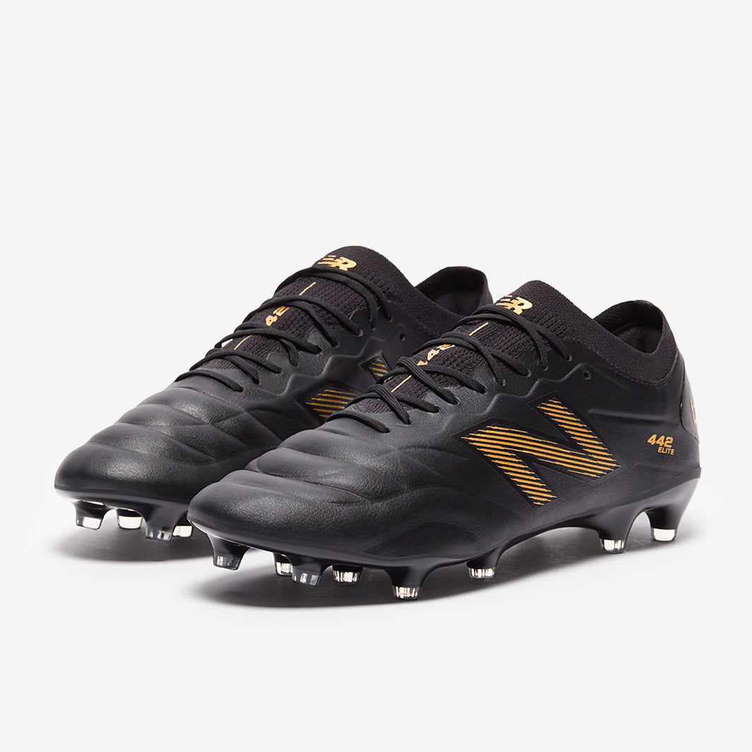 New Balance 442 V2 Elite FG - Negro/Dorado metalizado - Botas para