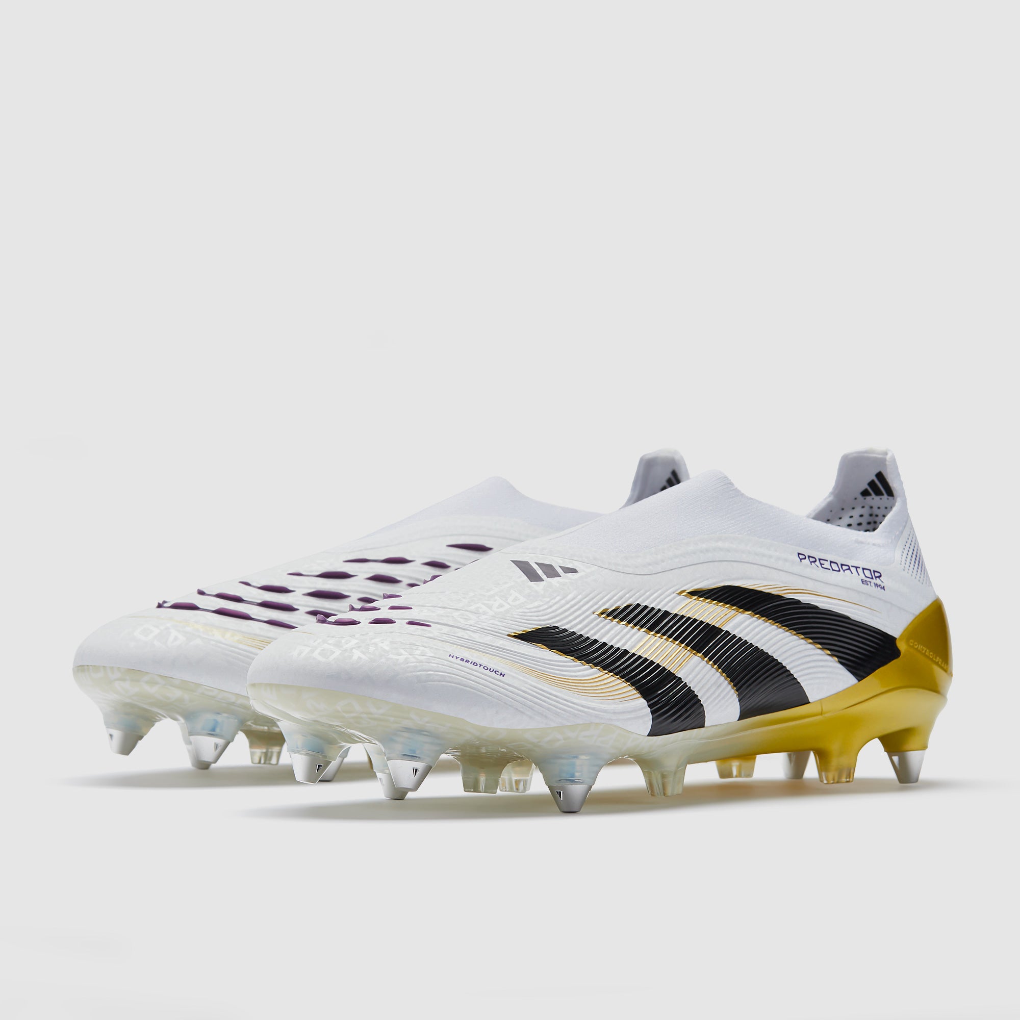 adidas Predator Elite Sin Cordones SG - Blanco/Negro/Met Dorado