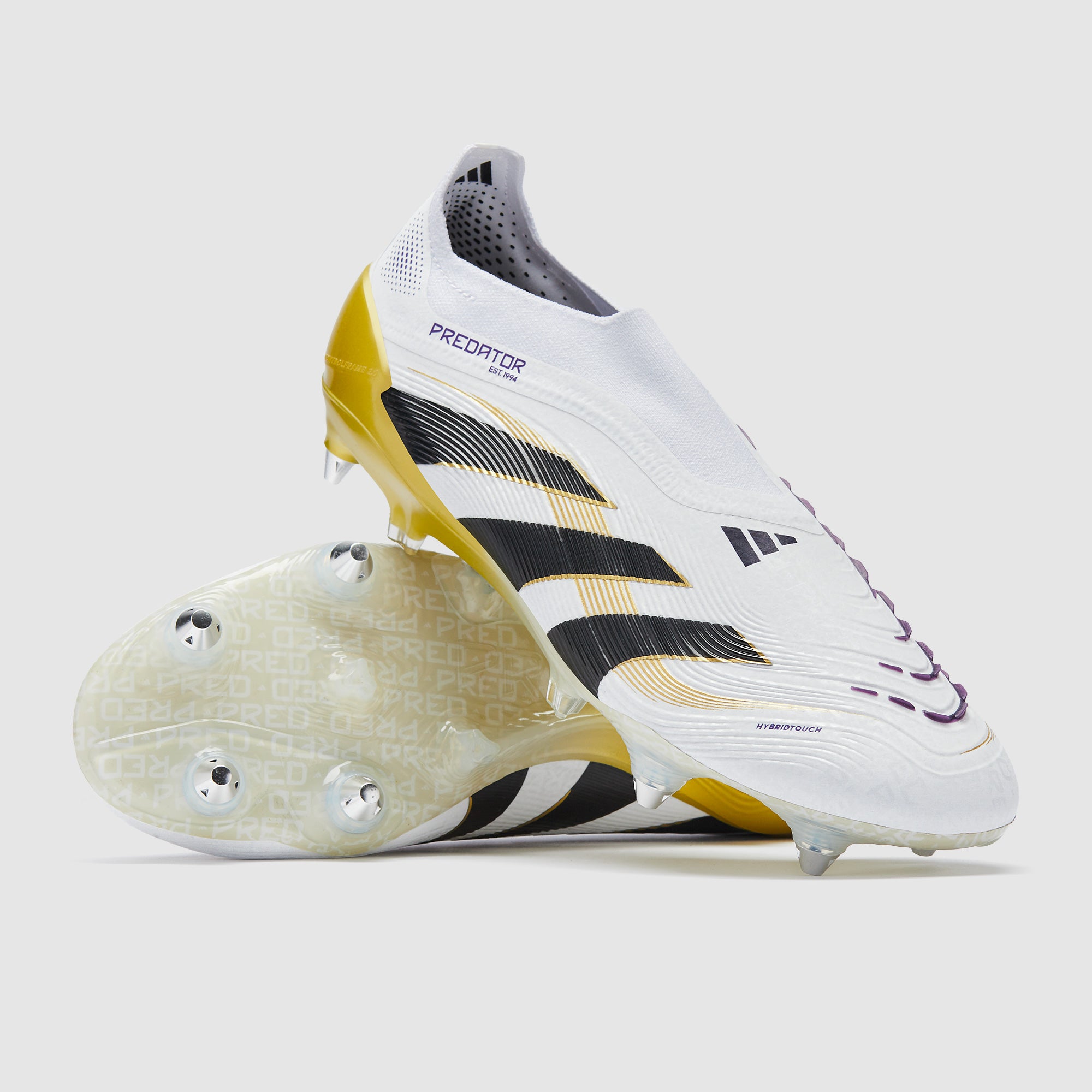 adidas Predator Elite Sin Cordones SG - Blanco/Negro/Met Dorado