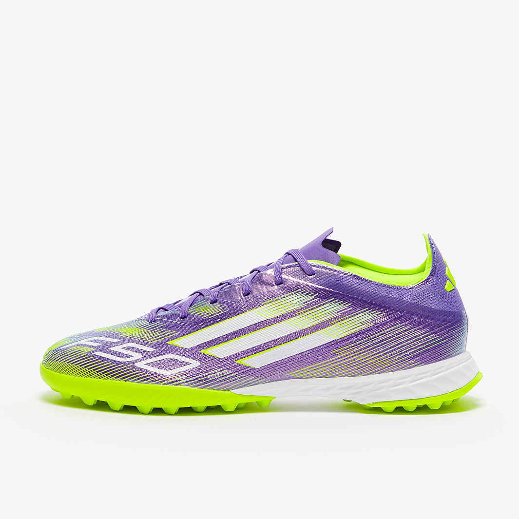 adidas F50 Pro TF - Morado Rush/Ftwr Blanco/Limón Lúcido - Botas