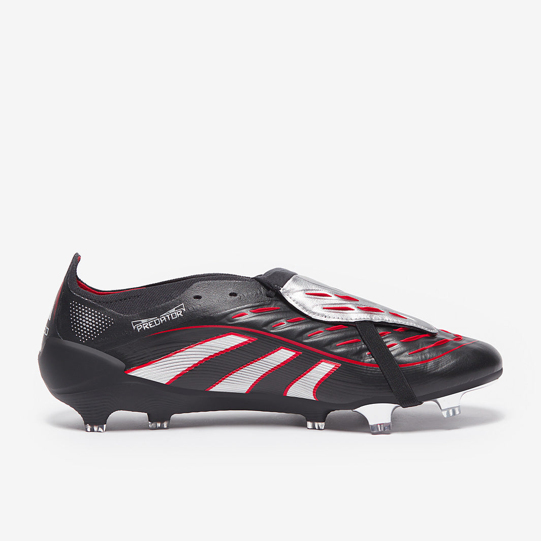 adidas Predator Elite Tongue Leather FG - Negro/Plateado Met./Rojo