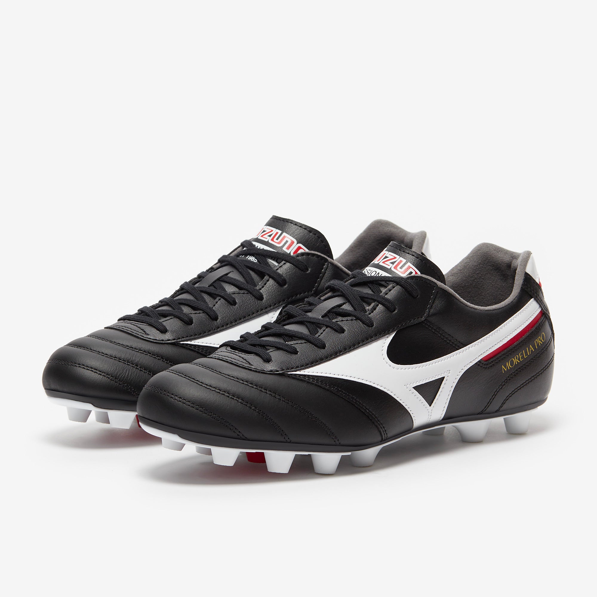 Mizuno Morelia II Pro FG - Negro/Blanco/Rojo chino - Botas para hombre