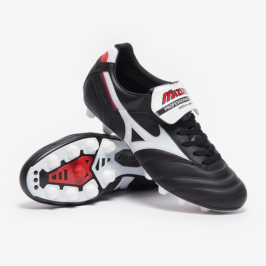 Mizuno Morelia II Made in Japan - Negro/Blanco/Rojo - Botas para