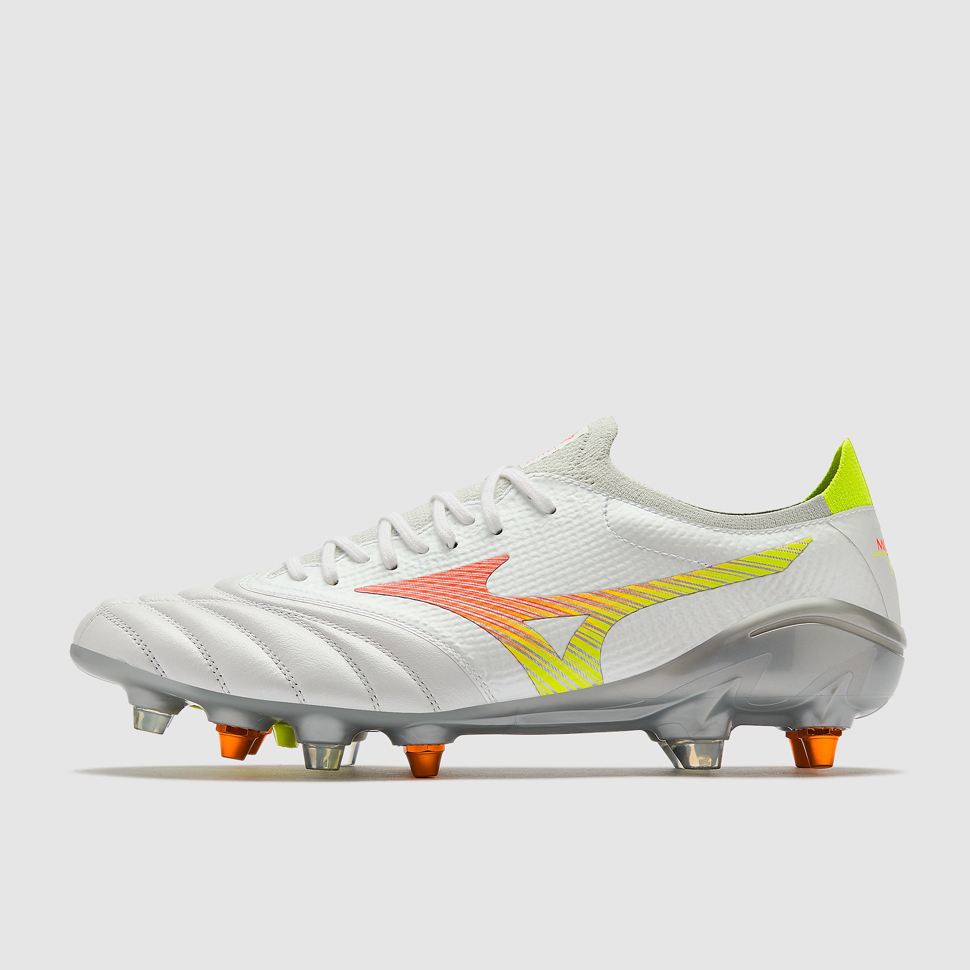Mizuno Morelia Neo V Beta Elite Mix SG - Blanco/Naranja Lava
